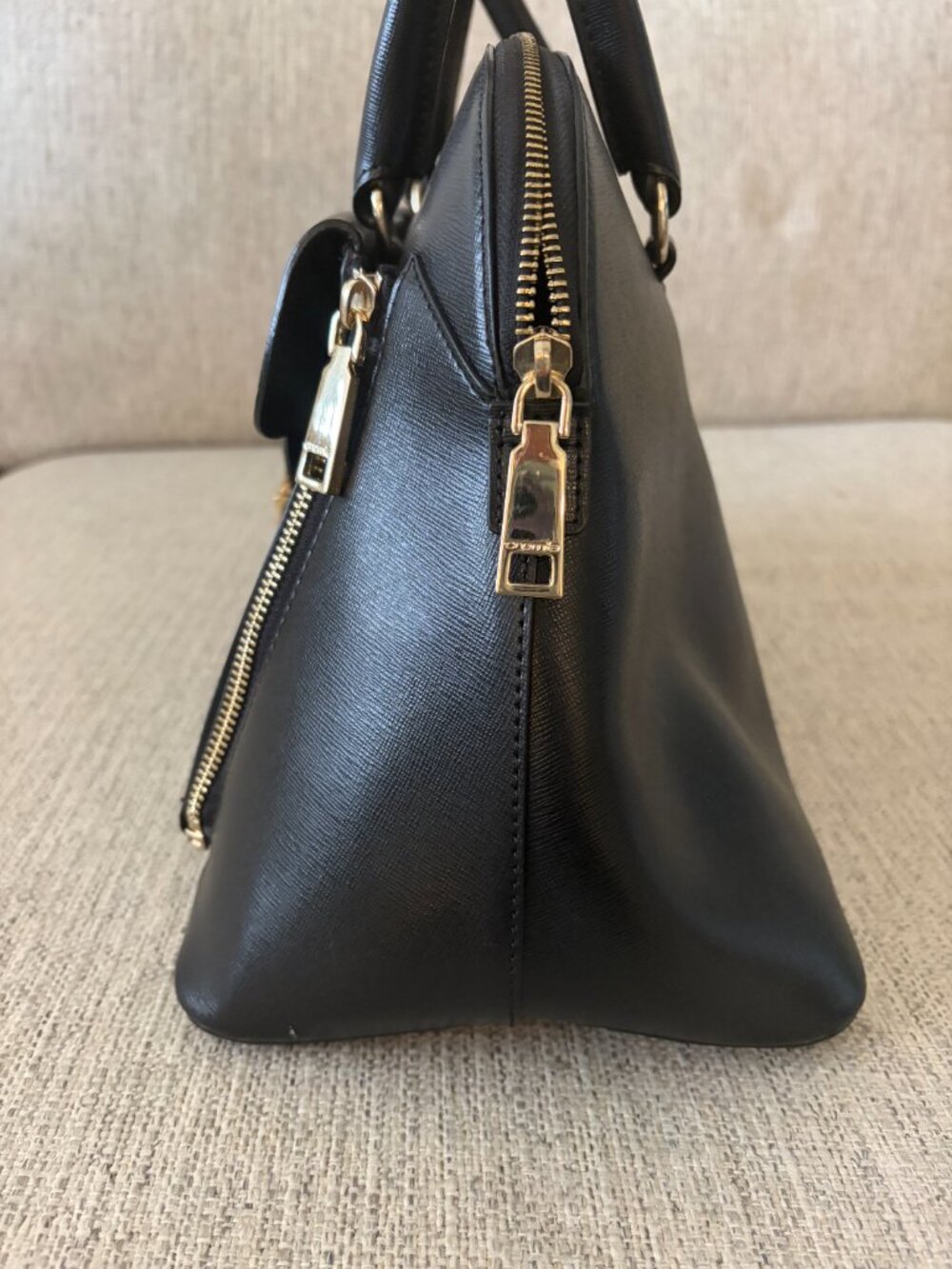 Classic Italian Leather Black Cromia Satchel w/Removeable Clutch and Purse Pouch - Picture 8 of 16